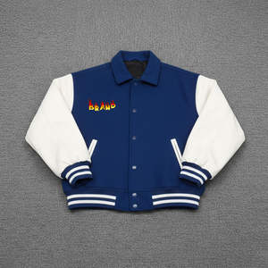 100% Wool Custom Embroidered Varsity <b>Jacket</b> for Men - Product Image 6