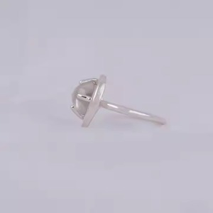 Cabochon <b>Silver</b> Band With Moon Design <b>Stacking</b> Band for Engagement <b>Rings</b> Used With Lab Grown Diamonds for Wedding Gift - Product Image 4