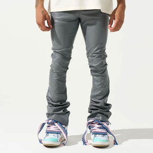 2025 New Arrival Casual Wear <b>Leather</b> <b>Pant</b> Plain Solid Color Hot Sale <b>Men</b> <b>Leather</b> <b>Pant</b> - Product Image 2