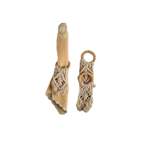 Ensemble de 6 ronds de serviette en macramé de couleurs multiples Boho porte-serviettes en coton tricoté à la main pour mariage et maison - Product Image 3