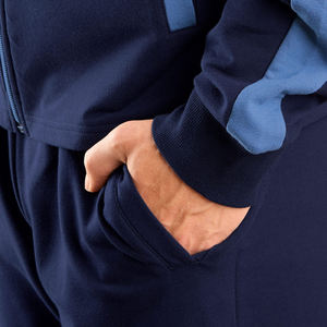 Men Winter <b>Grey</b> Multi Color 100% Cotton Heavyweight Streetwear Tracksuit Set with Custom Logo and Design - Product Image 3