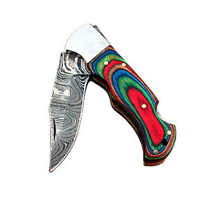 LAMES PRESTIGE de qualité supérieure, couteaux de poche pliants en acier damas de qualité industrielle, manche léger en palissandre, lame à pointe de chute - Product Image 6