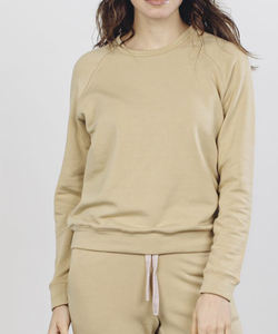 Sudadera deportiva de Color sólido para mujer, venta al por mayor, informal, suelta, cuello redondo, manga larga, Jersey acanalado, frente de invierno - Product Image 1