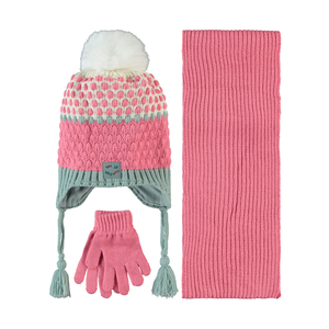Ensemble de gants bonnet d'accessoires pour l'école pour filles avec écharpe pour l'hiver - Product Image 1
