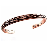 Bracelet manchette en cuivre massif au design simple, vintage, écologique, fait main, personnalisable, unisexe