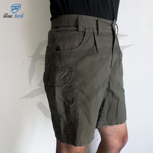 Shorts cargo en coton pour hommes, taille élastique, teinture unie, séchage rapide, haute qualité, streetwear décontracté d'été - Product Image 2