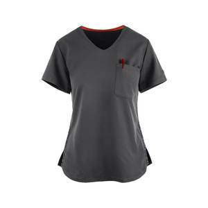 ชุดยูนิฟอร์มพยาบาลแบบสครับสำหรับผู้หญิง ดีไซน์ทันสมัย บริการ OEM ชุดยูนิฟอร์มทางการแพทย์ ชุดสครับโรงพยาบาล แขนสั้น ดีไซน์ล่าสุด - Product Image 1