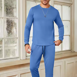 Survêtements de sport d'hiver respirants en molleton technique pour la gym et le fitness, ensemble deux pièces unisexe pour le jogging - Product Image 5