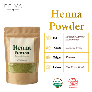 PrivaOil Poudre de Henné Naturel en Vrac Lawsonia Inermis Maroc Qualité Cosmétique et Art Corporel 100% Pure Sans Sels Métalliques - Product Image 2