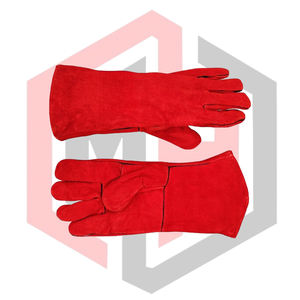 ถุงมือกันความร้อนสีแดง 11 ออนซ์ ป้องกันการลื่น ไม่มีส่วนผสมของซิลิโคน โพลีเอสเตอร์เคลือบไนไตรล์เรียบ ป้องกันการบาด ป้องกันไฟฟ้าสถิต - Product Image 6