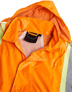 Ropa de trabajo de seguridad personalizada Trajes de lluvia al aire libre Chaqueta y pantalones reflectantes impermeables ligeros Chubasquero - Product Image 6
