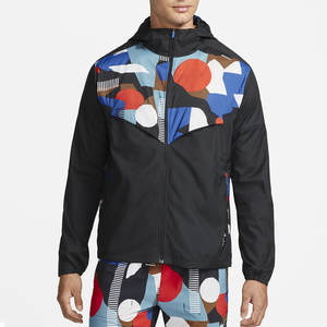 Men's Graphic Waterproof Windbreaker <b>Jacket</b> | Lightweight Hooded Running Shell | Printed Urban Streetwear | Eco-Friendly Quick - Product Image 1
