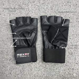 Guantes de Gimnasio de Alta Resistencia y Calidad Superior, Medios Dedos, con Soporte para Muñeca, Transpirables, Unisex, para Levantamiento de Pesas - Product Image 5