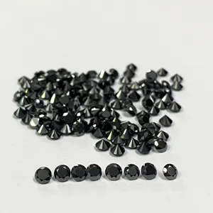 Achats en ligne AAA Qualité Sélection Bijoux Pierres Véritable Naturel Rond Facettes Brillant 4mm Diamant Noir Au Coût D'usine