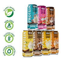 Shake protéiné 330 ml saveur fraise, boisson énergétique sans sucre, OEM ODM, marque privée, fabricant de boissons au Vietnam