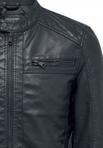 Fourrure col rabattu ceinture décoration noir veste en cuir véritable avec manches et fourrure vers le bas vestes en cuir pour hommes de qualité supérieure - Product Image 3