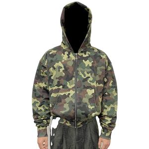 Sudadera con Capucha Corta con Estampado de Camuflaje, Estilo Cuadrado, Invierno, 100% Algodón, Gruesa, Unisex, con Cremallera, Envío Personalizado DDP DHL - Product Image 1