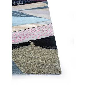 Tapis géométrique noué à la main en laine et soie de bambou Manchaha, rectangulaire, épaisseur 10 mm, pour salon, couloir - Les-1193 Gris & Noir - Product Image 4