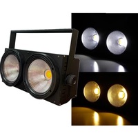 Lumières de scène professionnelles 2*100W 2 yeux COB LED Blinder Light Blanc chaud et blanc avec effets stroboscopiques pour scène Disco Show etc.