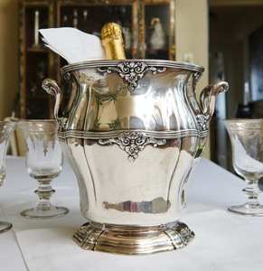 Refroidisseur à vin en métal fer, poignée en acier inoxydable, motif floral moderne, capacité de 5 L, seau à glace pour mariage, bacs à boissons - Product Image 1