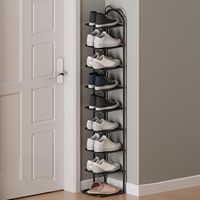 Étagère à chaussures murale de luxe, design minimaliste, double niveau, haute et large, empilable, taille personnalisable, en fer, pour salon