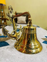 Authentique Cloche d'Ancre en Laiton de 10 Pouces Poli Traditionnel Antique Cloche de Navire Tenture Murale Décor de Bateau Religieux