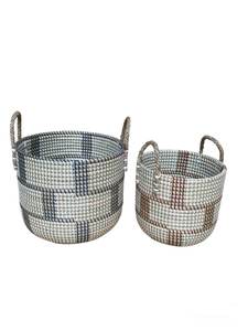 Eco-friendly Segrass Storage <b>Basket</b> with Handles Handmade in Vietnam - Product Image 4