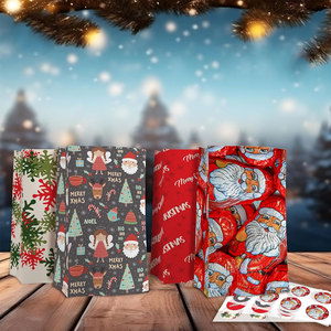 Sacs de friandises de Noël et fournitures de fête idéaux pour les salles de classe et les faveurs de fête Sacs de friandises de Noël Boîte en papier métallique - Product Image 3
