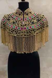 ผ้าคลุมเบอร์เลสก์ประดับด้วยลูกปัดมีเลื่อมปักลายภาพเงาตรงเสื้อคลุมคอสำหรับงานเทศกาล - Product Image 2