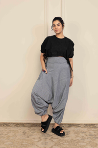 Femmes taille haute Baggy sarouel taille libre écologique foncé lavage toile coton hiver classique Boho décontracté plat Yoga Aladdin - Product Image 6