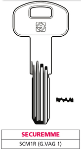 Llave Punzonada de Latón Scm1r (g. Vag 1) Securemme - Product Image 1