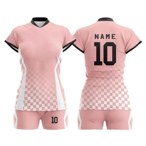 Premium Quality Durable Women Set With Sweat Wicking Digital Print Jersey <b>Secure</b> Fit Shorts For Practice Volleyball Team Uniform - Product Image 2