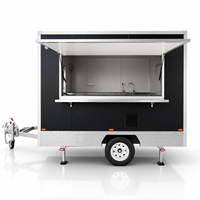 Trailer Makanan Stainless Steel Lengkap Siap Pakai Dijual, Gerobak Jajanan Mobile untuk Kopi/Ice Cream/Hot Dog, Garansi 1 Tahun
