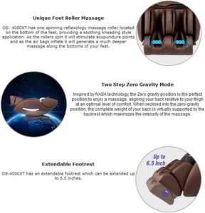 Sillón de Masaje de Cuerpo Completo con Control por Aplicación, Sillones de Masaje de Gravedad Cero con Modos de Extensión Automática de Piernas, Calefacción, Shiatsu y Sueño - Product Image 6