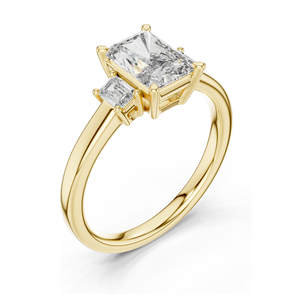 Bague de fiançailles en diamant créé en laboratoire de 1,7 ct, taille émeraude, diamants CVD VVSVS EF, or 18K, 14K, 10K et argent 925, rose - Product Image 4