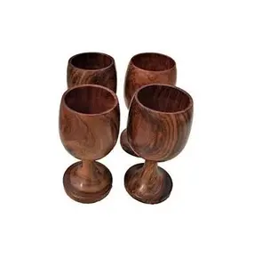 New design wooden short glass for home and parties beer and best 4 piece glasses customized size wooden short glass