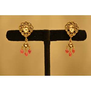 Princess Sudhira 18K Fine Gold Water Drop Shape Imitation Polkis <b>Rubies</b> Wedding Classic Cultural Collectible Elegant Traditional - Product Image 3