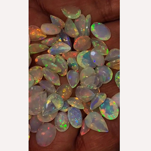 80 piezas de ópalo etíope natural con fuego 8x6mm 9x7mm 10x8mm pera ovalada faceta redonda 95 Cts lote Iroc ventas piedras preciosas corte US $181 - Product Image 2