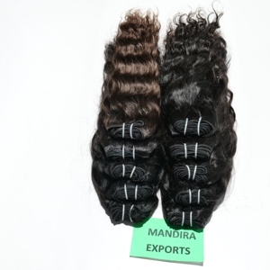 Extensions de cheveux humains vietnamiens non traités Vendeur vierge noir naturel cuticule alignée Faisceaux ondulés Cheveux humains indiens - Product Image 5