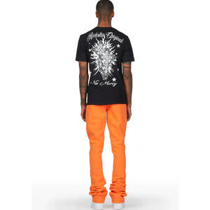 Pantalons décontractés en laine respirante de couleur personnalisée, pantalons empilés, joggers français, pantalons empilés pour hommes - Product Image 6