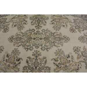 Alfombra de lana turca Vintage 5,5X9,7 pies estilo bohemio área rectangular grande Beige verde Patchwork 10mm de espesor látex para habitación cabecera - Product Image 5