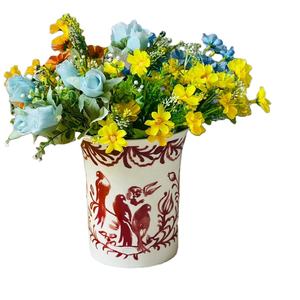 Macetas de Cerámica Hechas a Mano de Color Rojo y Blanco, Maceta de Cerámica para Regalo de Amigos - Product Image 1