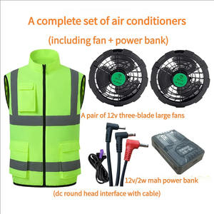 Gilet de <span class=keywords><strong>s</strong></span>écurité haute visibilité avec veste réfléchissante et deux ventilateurs pour les chantiers de construction - Product Image 4