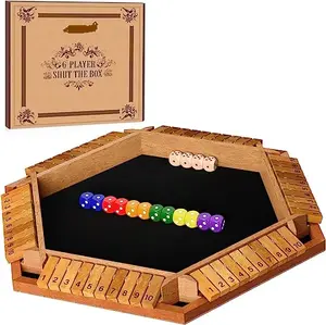 ผู้เล่น2-6คนปิดกล่องลูกเต๋าเกมกระดานไม้เกมคณิตศาสตร์พร้อมลูกเต๋า16ลูกเกมเวอร์ชันโต๊ะคลาสสิกสำหรับเด็กผู้ใหญ่