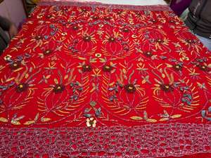 3D Hand Beaded Embroidered <b>Fabric</b> - Product Image 5