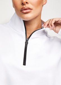 Chemise de sport à manches longues de haute qualité pour femmes respirant avec sweat-shirt à demi-fermeture éclair OEM pour hauts de course d'automne - Product Image 5