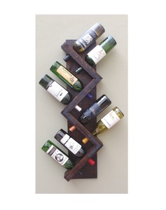 Casier à vin mural en bois, Design incurvé Unique, fabricant, nouveau Design, mangue, bois d'acacia, casier à vin décoratif mural - Product Image 3