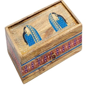 Brûleur d'encens en bois de mangue de Style dame de luxe imprimé à la main Bakhoor Mubakhara diffuseur d'aromathérapie religieuse à la maison - Product Image 3