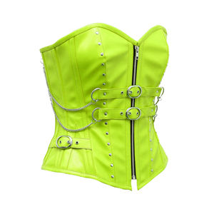 Nouvel arrivage de corset en cuir souple avec bouton de mise en forme du corps de style steampunk bustier burlesque lingerie corset burlesque désossé - Product Image 2