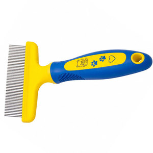 Yellow Blue Pet Grooming Comb Stainless Steel Teeth Cat Dog Hair Care Manual Tool - Product Image 6